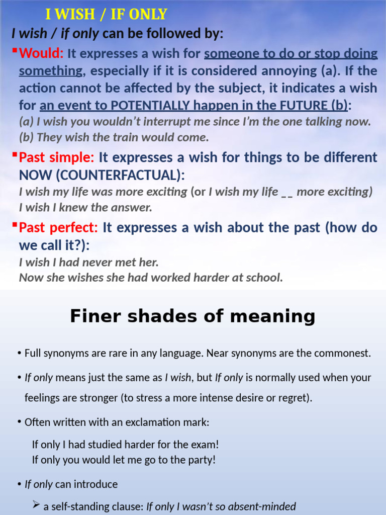 Understanding Wishes and Hypotheticals | PDF | Linguistics