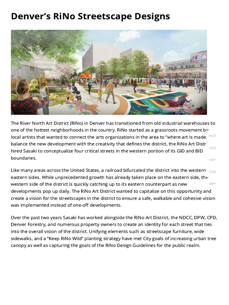 RiNo Streetscape Design Concepts Denver | PDF