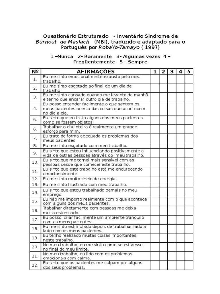 MBI Teste | PDF