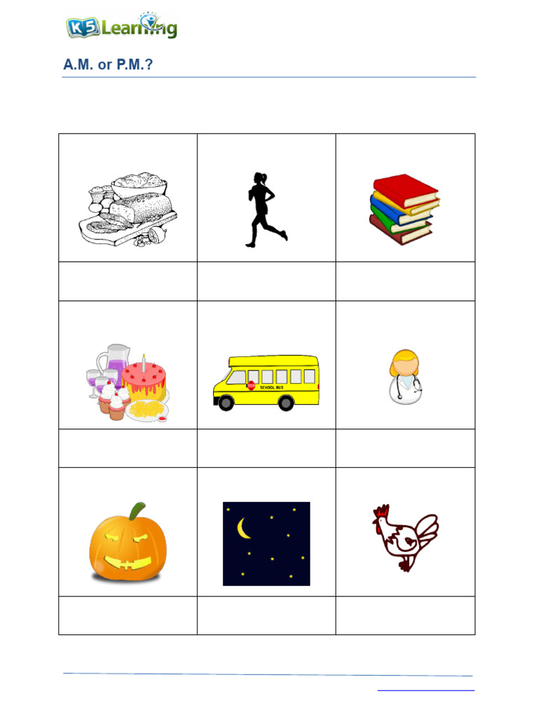 Grade 2 A.M. P.M. Time Worksheet | PDF