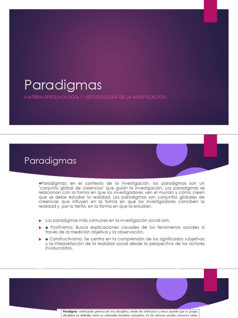 Paradigmas en Investigación Social: Positivismo y Constructivismo | PDF ...