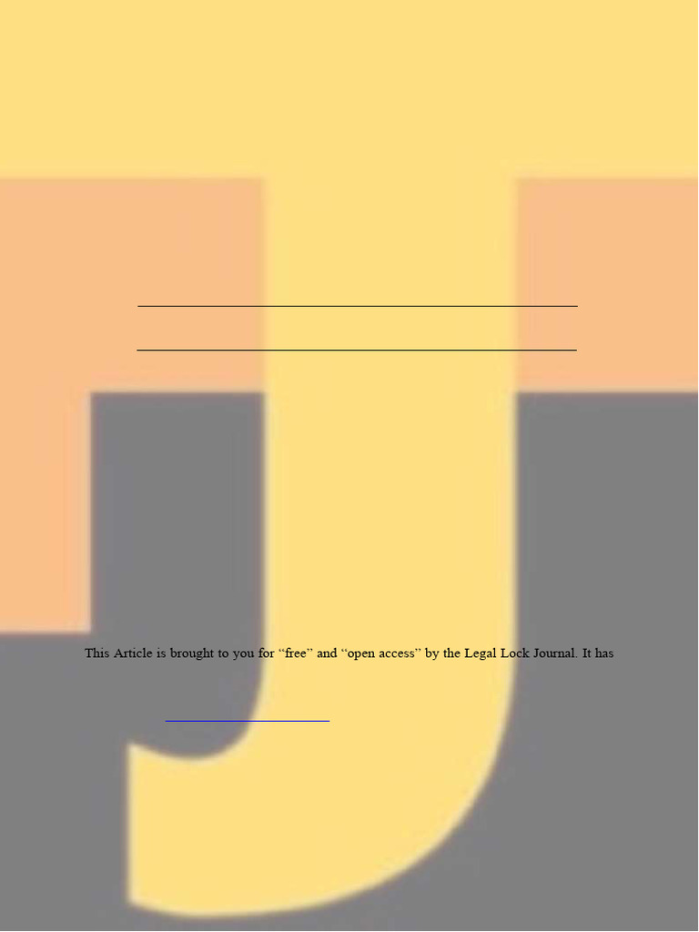 Legal Lock Journal 2583-0384: Volume 2 - Issue 5 | PDF | Intellectual ...