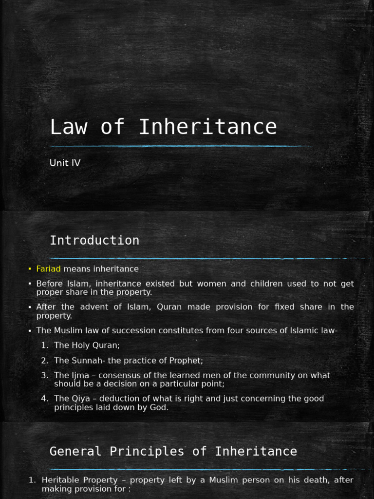 Principles of Inheritance in Islam | PDF | Inheritance | Marriage