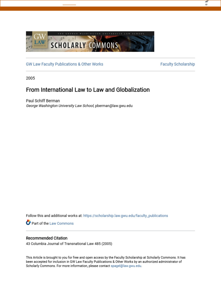 Law and Globalization: A New Framework | PDF | International Law ...