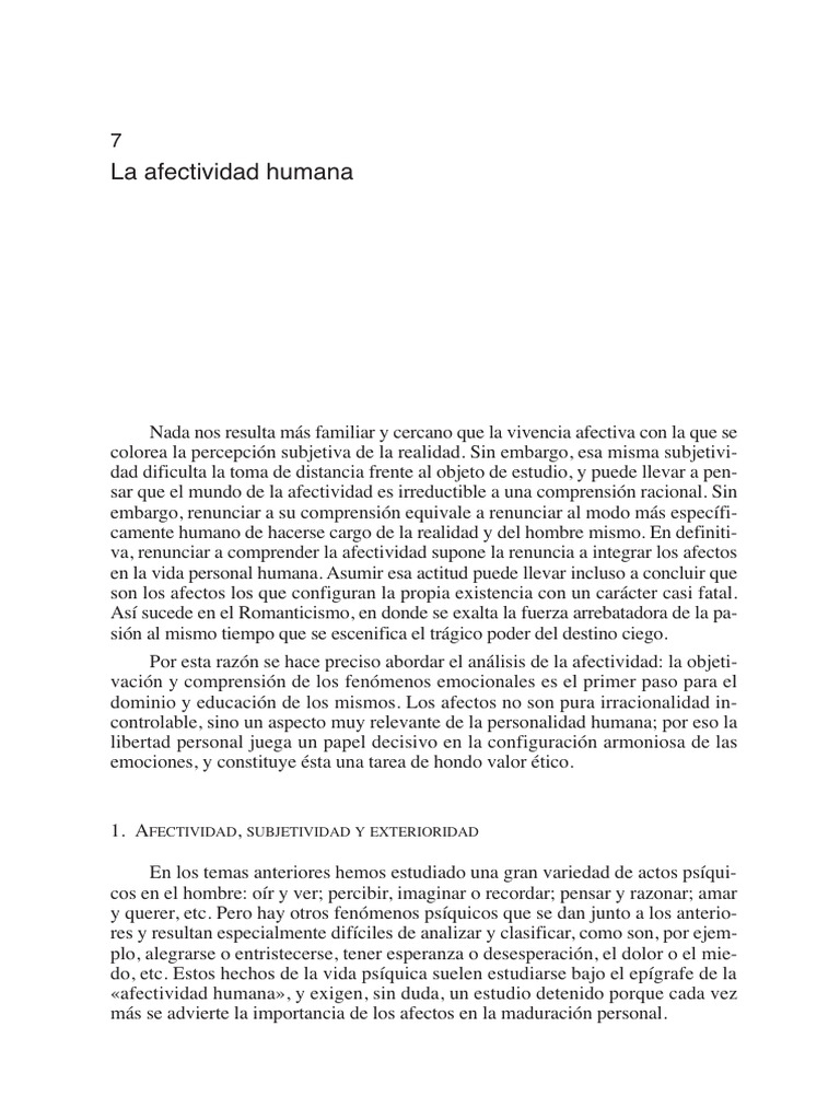 Comprender la Afectividad Humana | PDF | Las emociones | Afecto ...