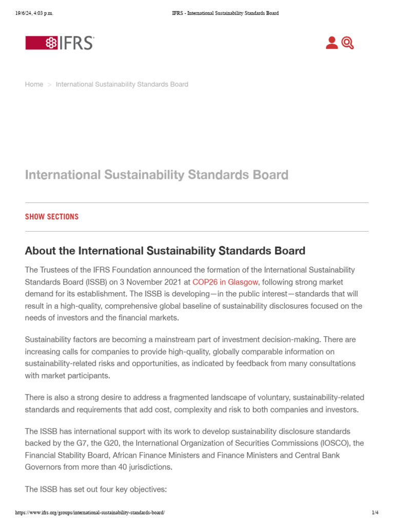 IFRS - International Sustainability Standards Board | PDF ...