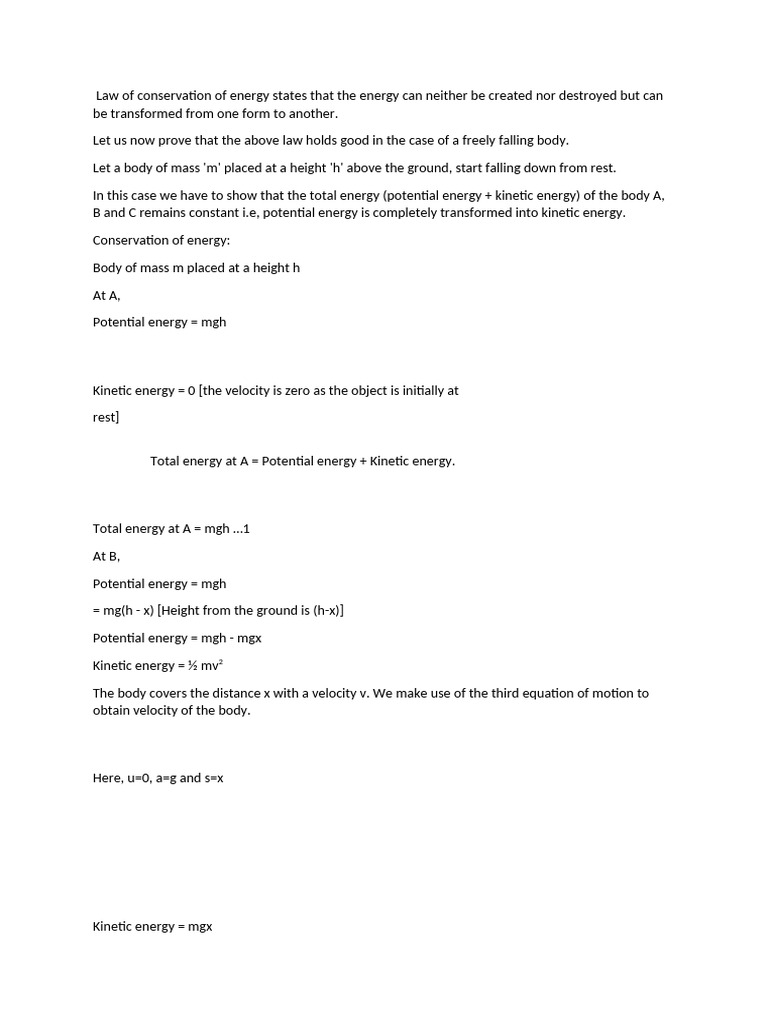 Law of Conservation of Energy | PDF | Teaching Methods & Materials