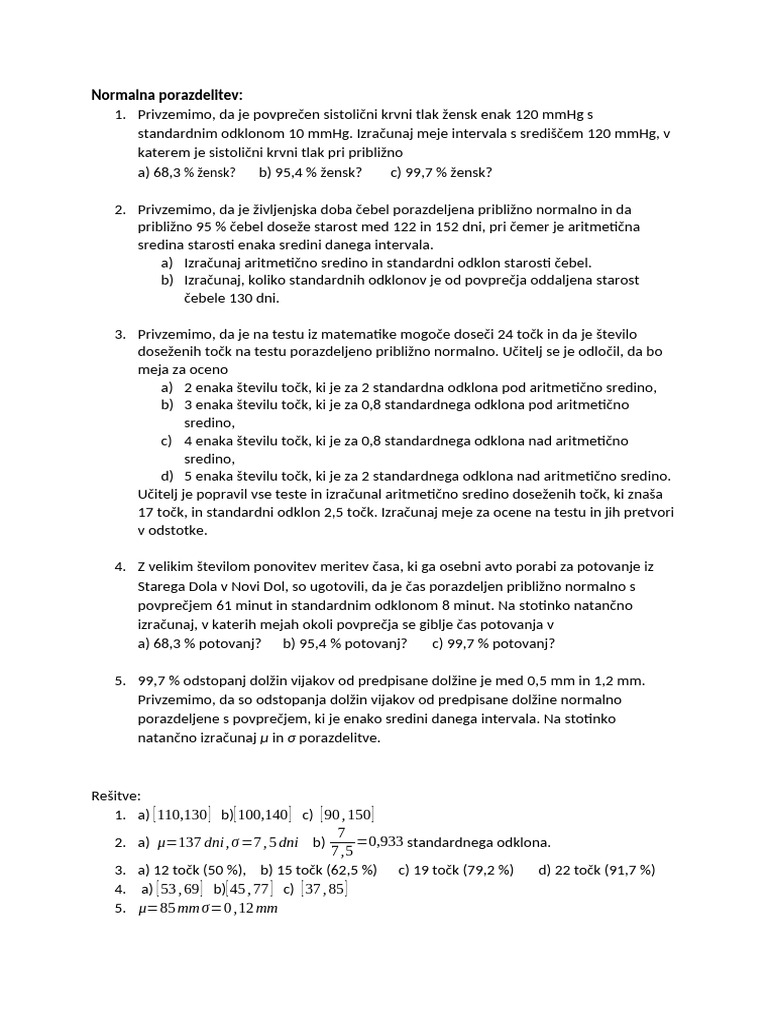 Normalna Porazdelitev-Teorija | PDF