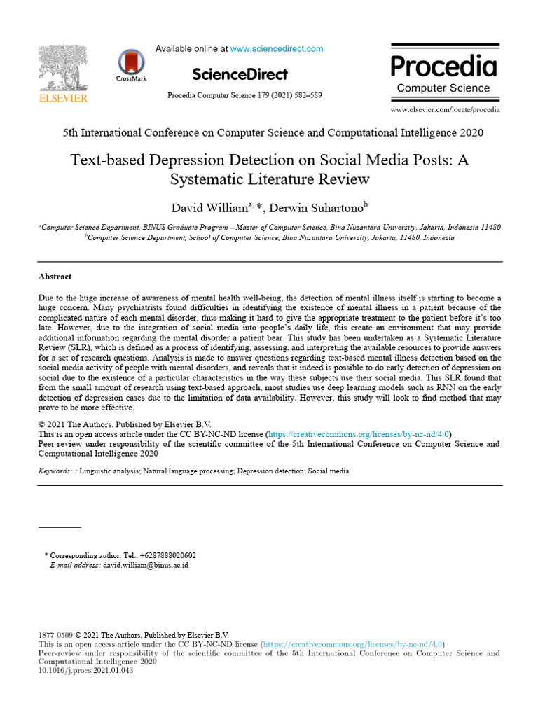 Text-Based Depression Detection Review | PDF | Mental Disorder ...