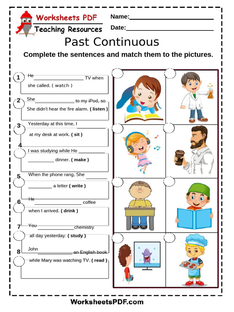 Activities Past Continuous | PDF