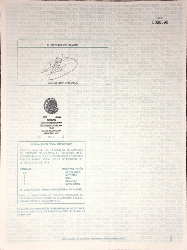Certificado Preparatoria (Reverso) | PDF