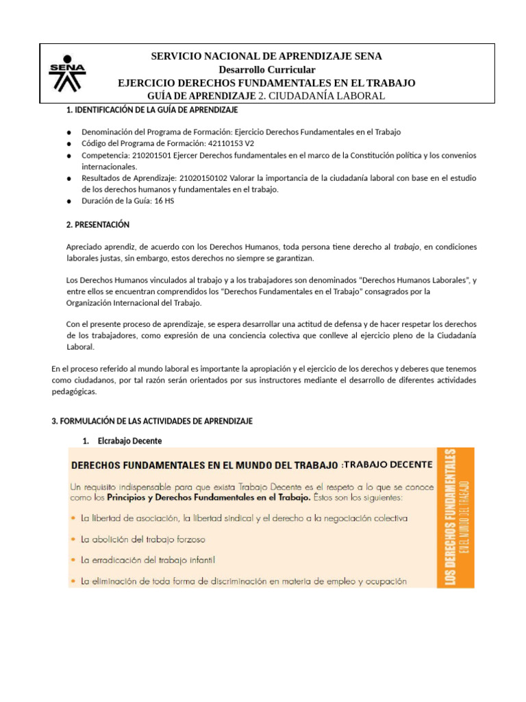 Derechos Fundamentales en el Trabajo | PDF | Sindicato | Derecho laboral