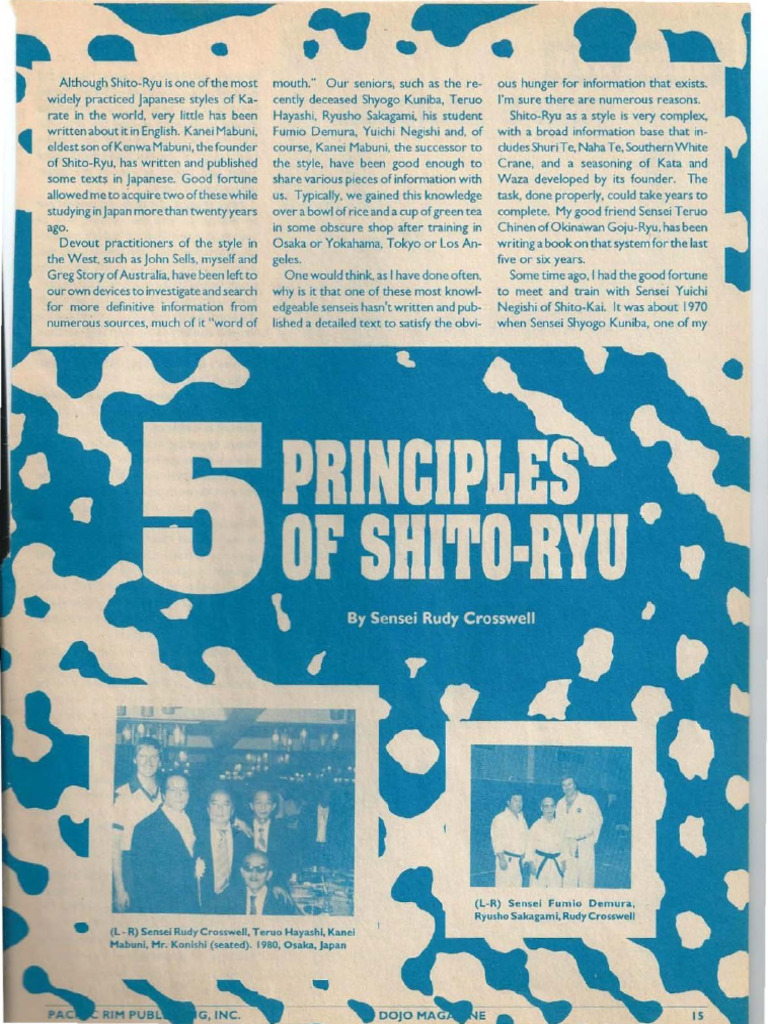 Crosswell - 5 Principles of Shito Ryu (1993) | PDF | Japanese Karate ...