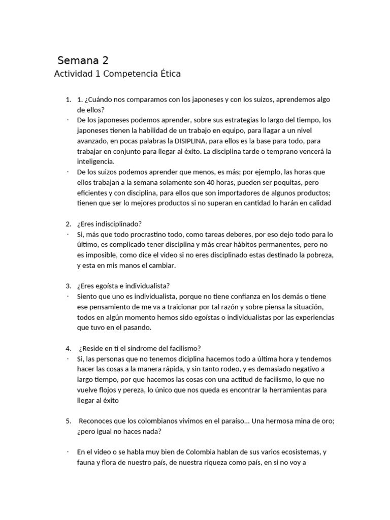 Semana 2 | PDF | Crecimiento personal y profesional | Relaciones ...
