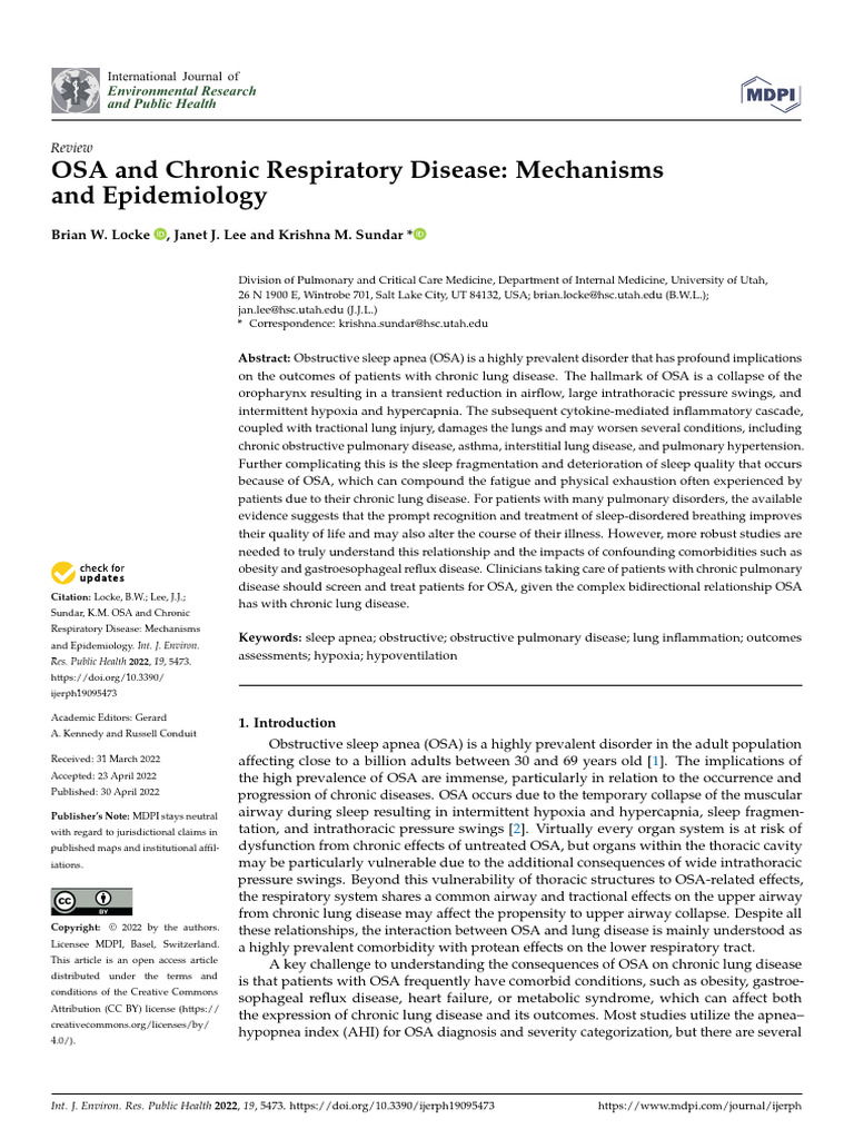 Osa and Disease Mechanisms | PDF | Chronic Obstructive Pulmonary ...