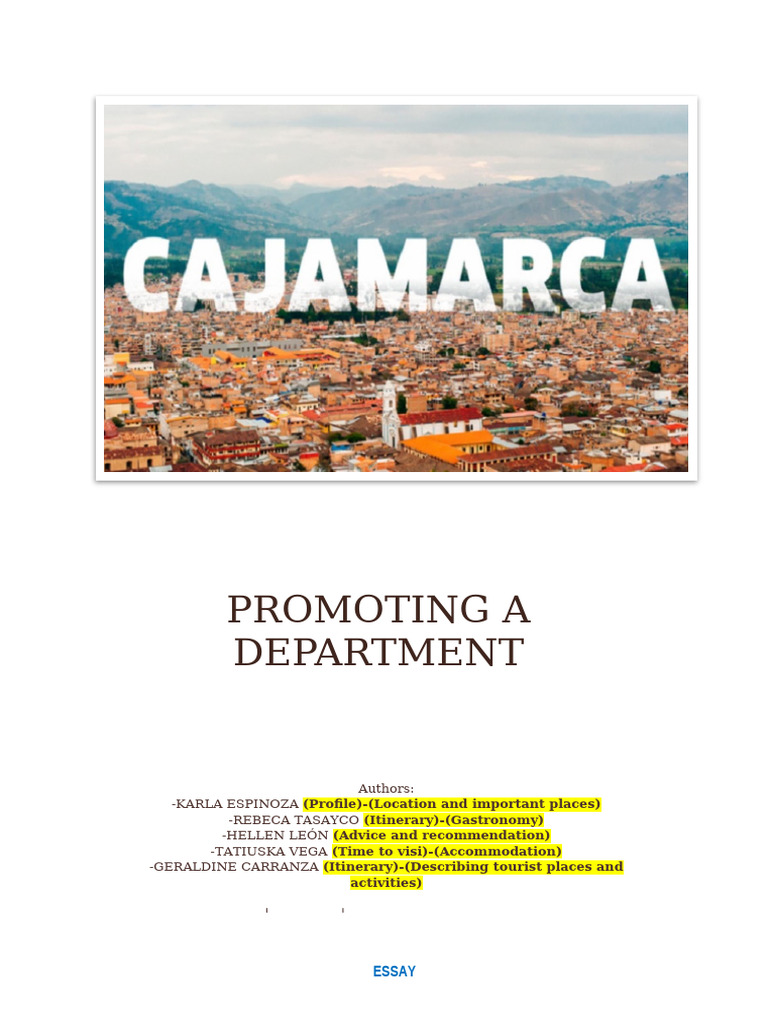 Example of Promoting A Country 2022 - Intur | PDF | Peru