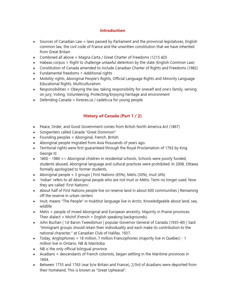 Citizenship Test Notes and Practice Test Link | PDF | Bill (Law ...