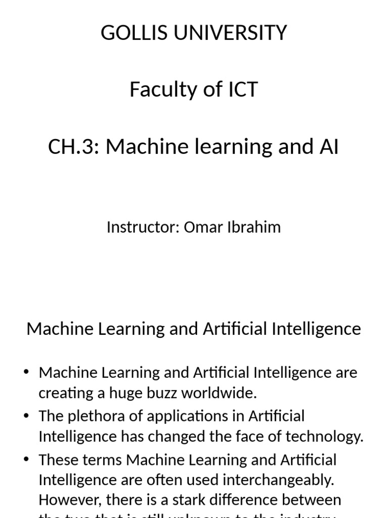 CH.3 Machine Learning and AI | PDF | Machine Learning | Artificial ...