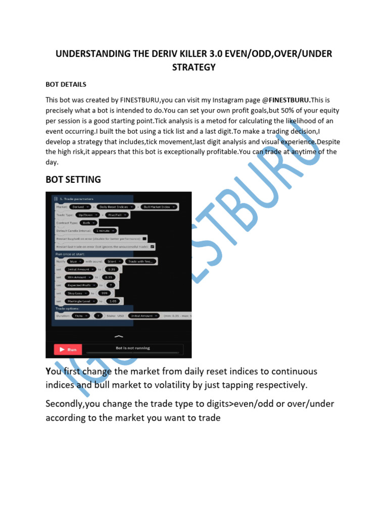 Deriv Killer 3.0 Trading Strategy Guide | PDF | Volatility (Finance)