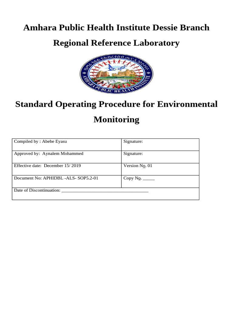 SOP for Environmental Monitoring | PDF