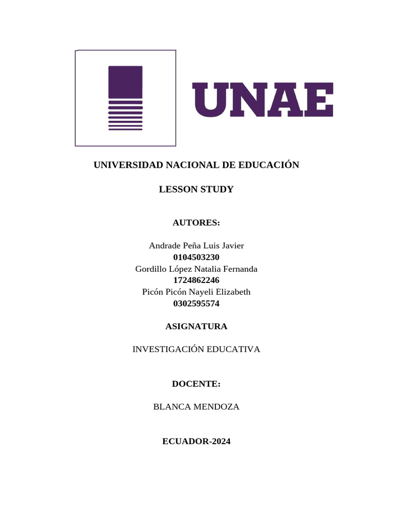 Informe Final Lesson Study 4to A - 9egb | PDF | Constructivismo ...