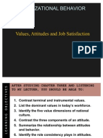 Values, Attitudes and Job Satisfaction