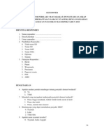 KUESIONER HUBUNGAN FAKTOR PERILAKU MASYARAKAT (PENGETAHUAN, SIKAP DAN TINDAKAN PEMBERANTASAN SARANG NYAMUK) DENGAN KEJADIAN DBD DI KECAMATAN PANCORAN MAS DEPOK TAHUN 2010