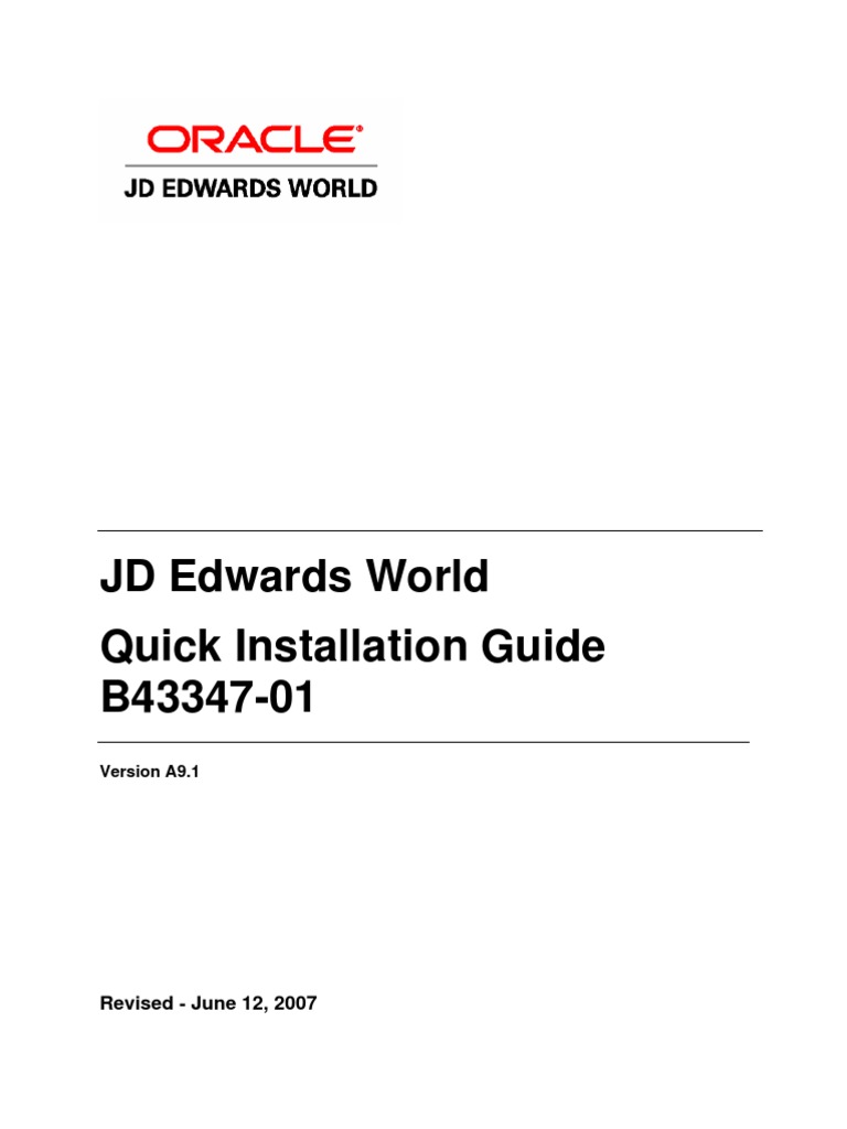 JDE World A9.1 Installation Guide | PDF | Installation (Computer ...