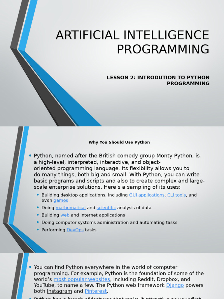 Introduction to Python Programming | PDF | Python (Programming Language ...