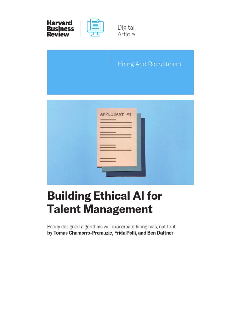 Ethical AI in Talent Management | PDF | Artificial Intelligence ...