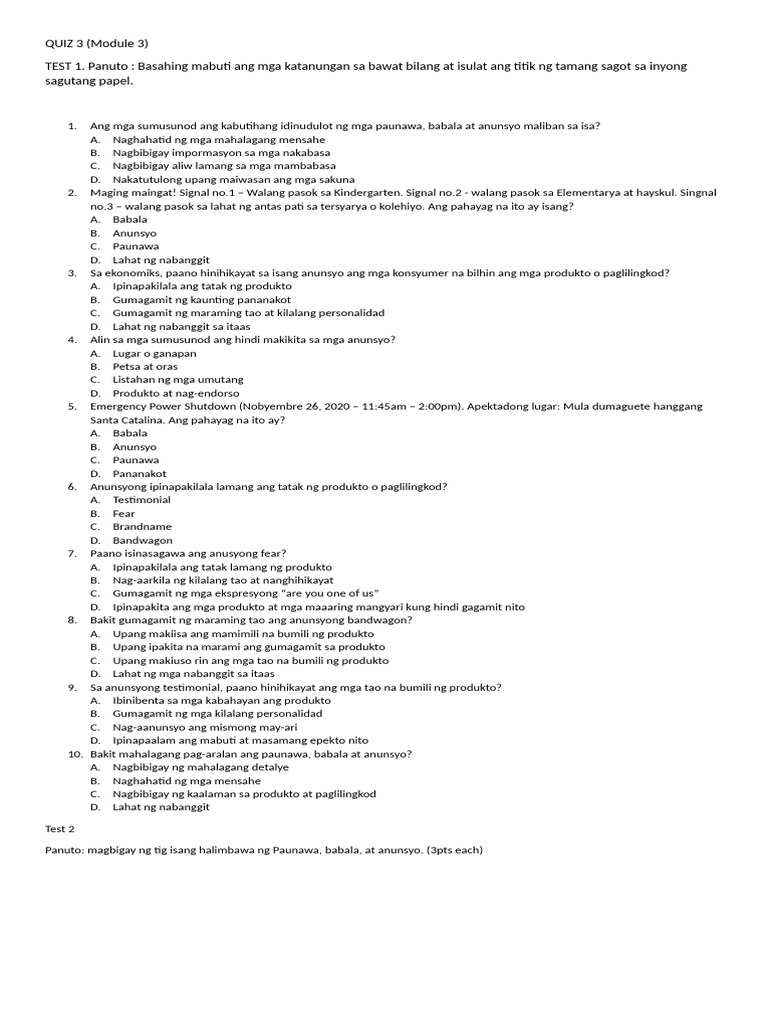 FPL - Quiz 3 | PDF