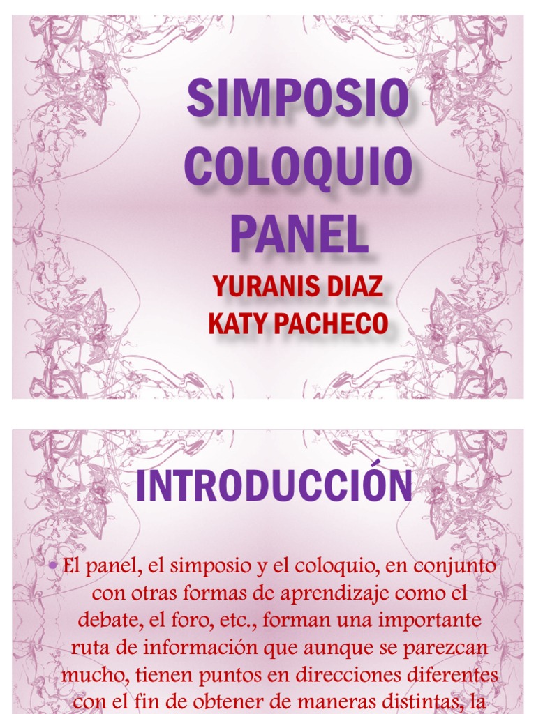 Simposio Coloquio Panel | PDF | Conversacion | Planificación