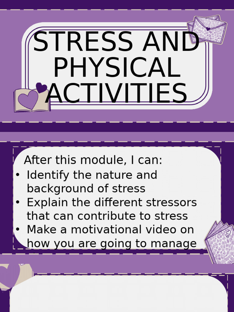Stress and Physical Activity | PDF | Stress (Biology) | Anxiety