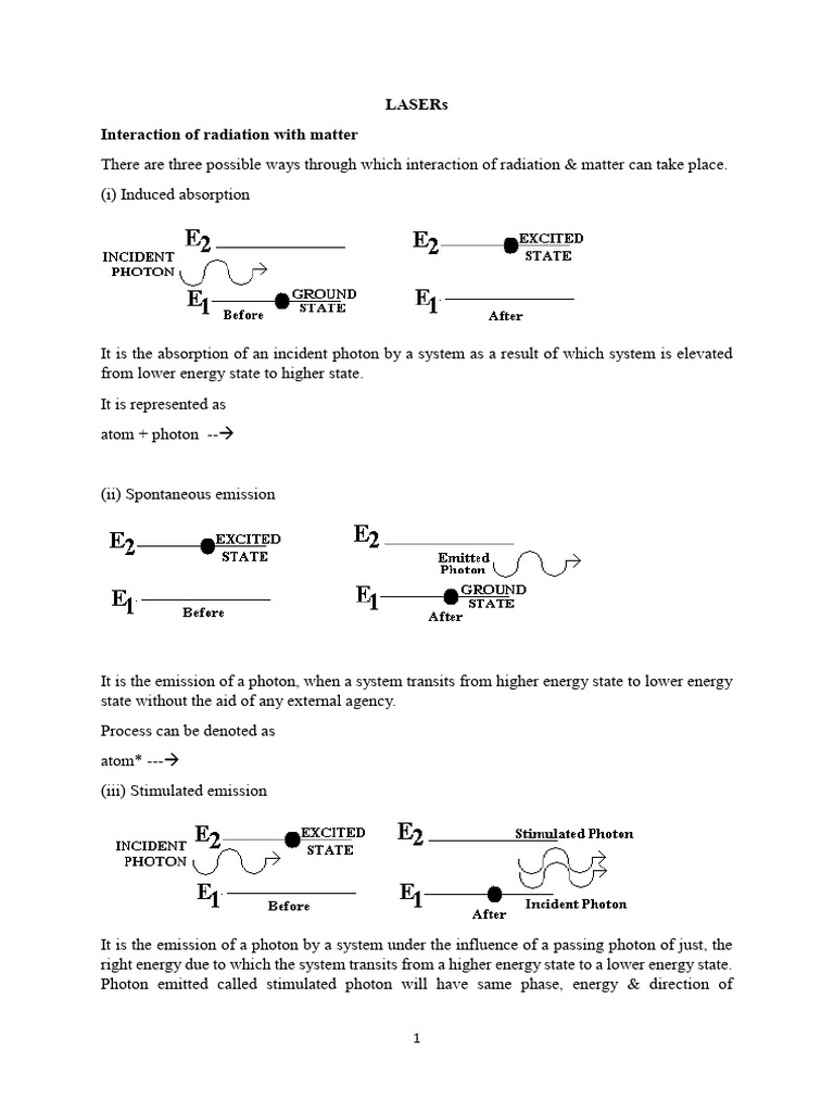 Laser Fundamentals: Emission Processes Explained | PDF | Optical Fiber ...
