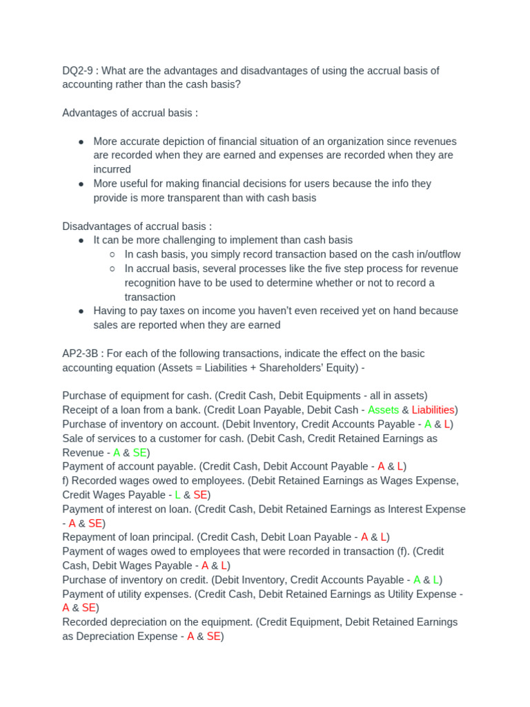 ACTG2010 Lab 2 Questions | PDF | Debits And Credits | Expense