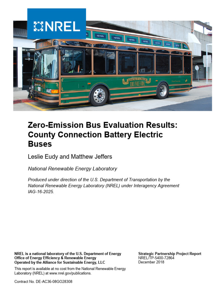 Zero Emmission Bus Evaluation Report 72864 | PDF | Fuel Economy In ...