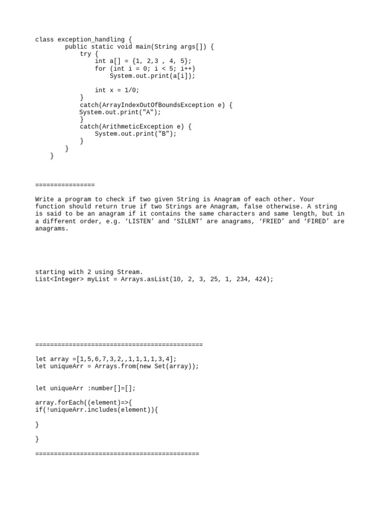 Class Exception - Handling ( | PDF | Computers