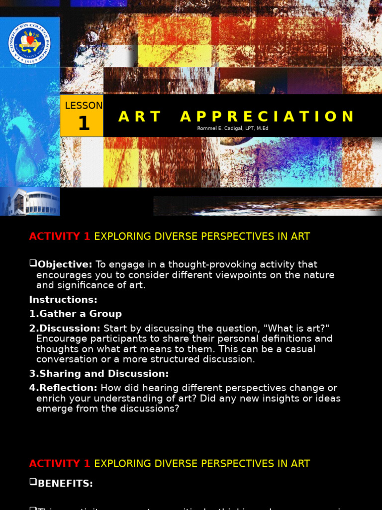 Art App Lesson 1 Introduction and Definition | PDF | The Arts | Art History