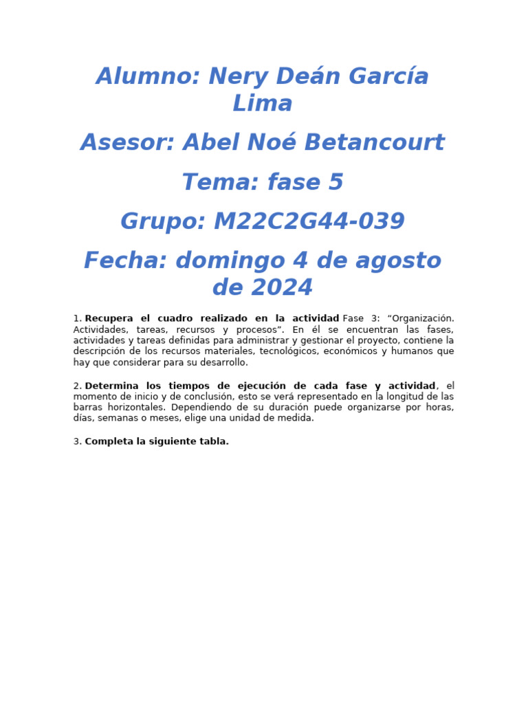 Fase 5 | PDF | Crecimiento personal y profesional | Informática