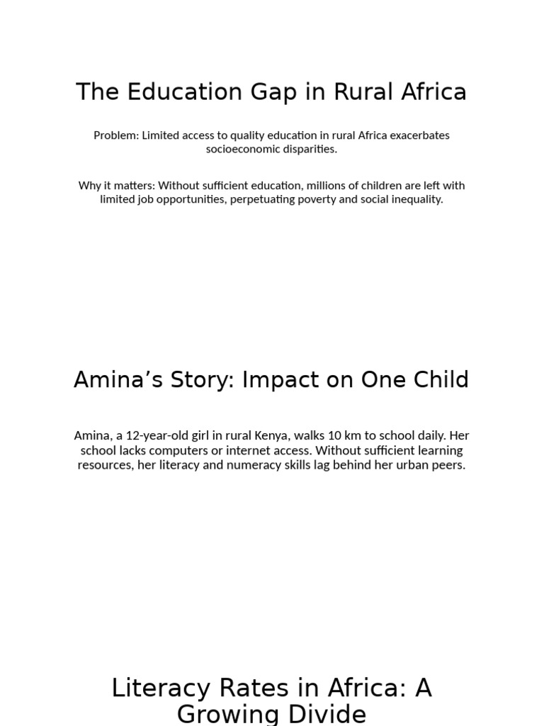 The Education Gap in Rural Africa | PDF