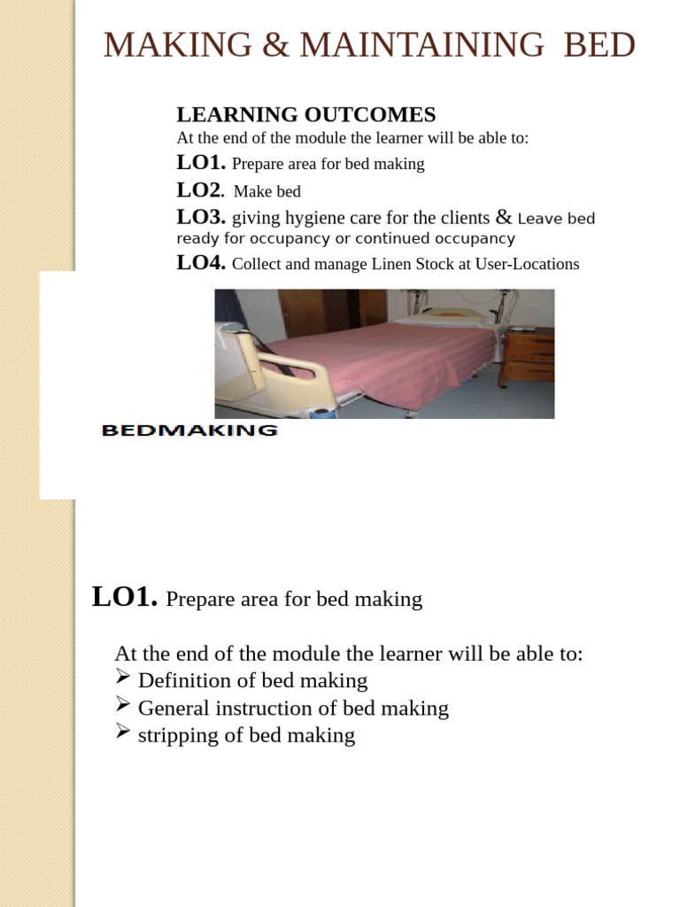 Edited Bed Making Pdf Bed Bedding