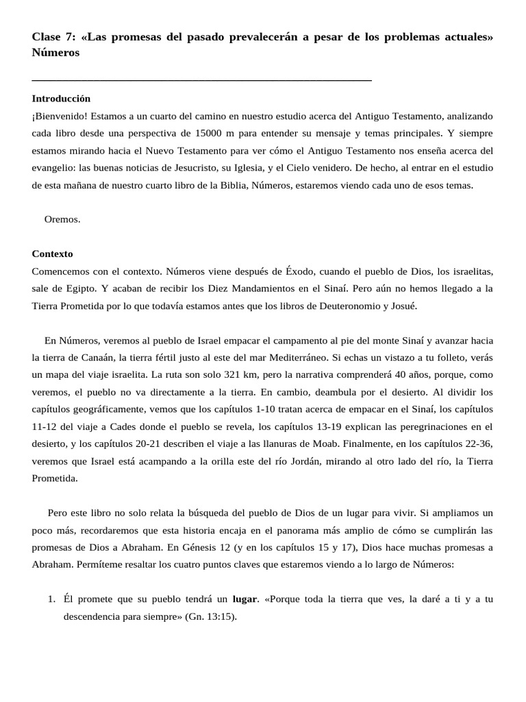 Promesas de Dios en Números: Fe y Dificultades | PDF | Libro de números ...