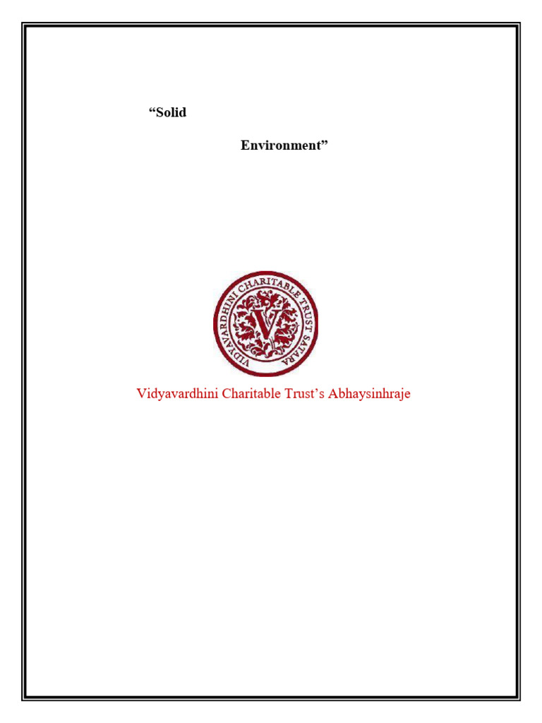 A micro project report on solid waste management showing effects on