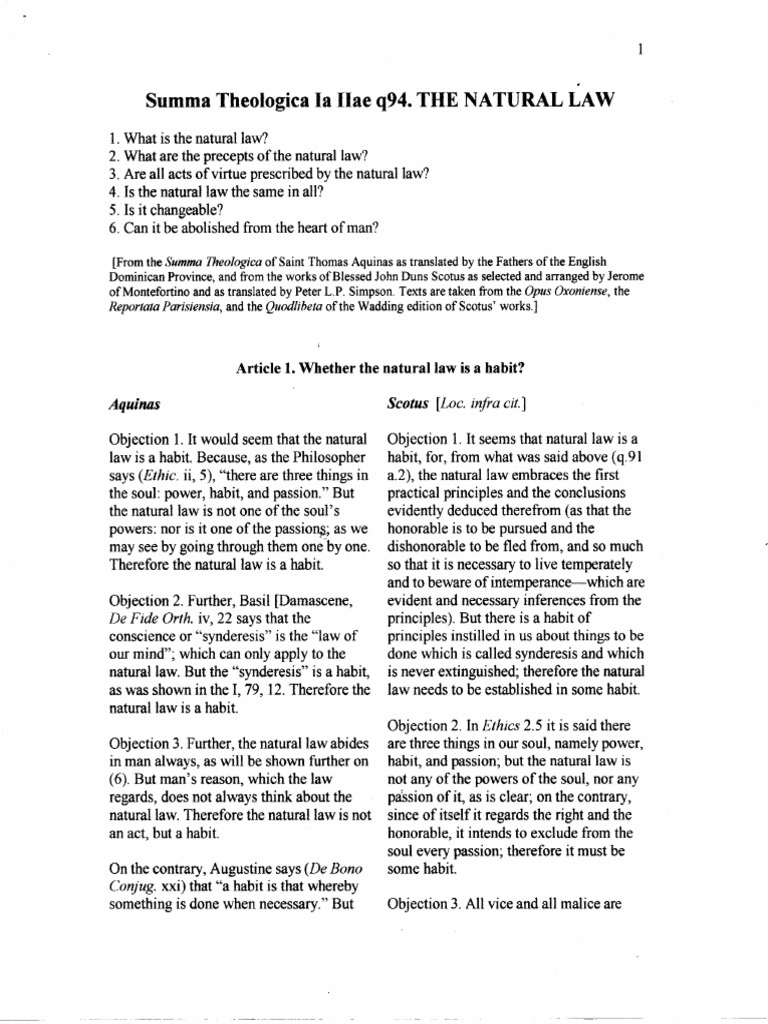 The Natural Law | PDF