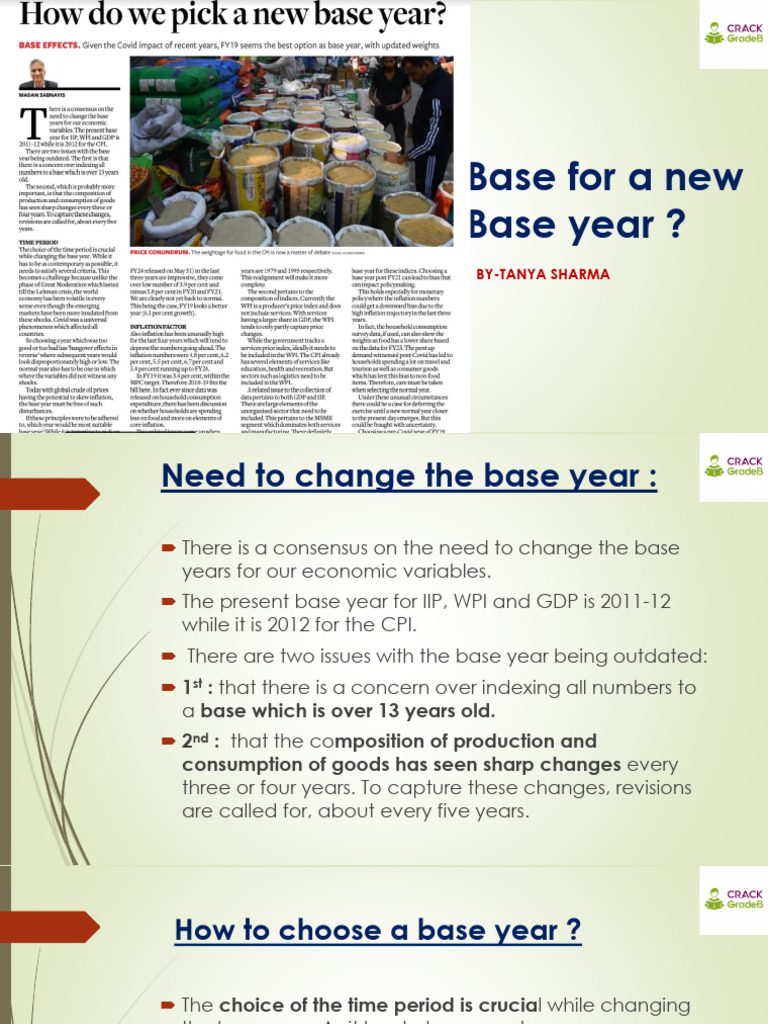 3rd June - How Do We Pick A New Base Year | PDF | Wholesale Price Index ...