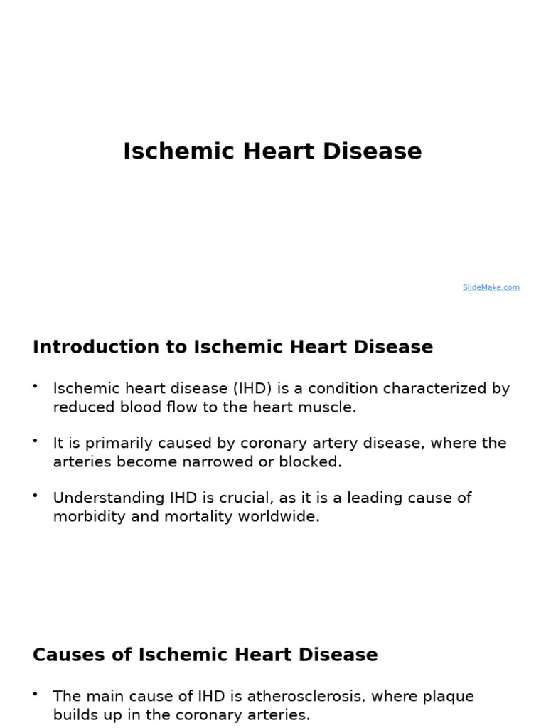 Overview of Ischemic Heart Disease | PDF | Coronary Artery Disease | Heart
