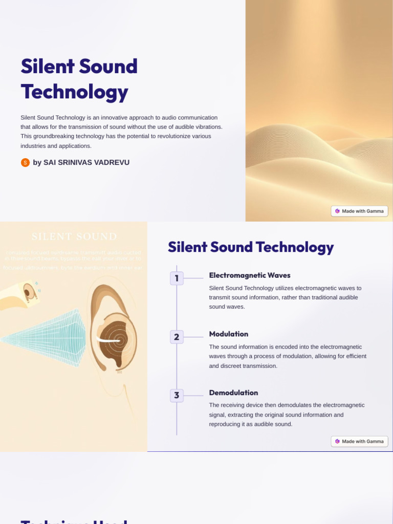 Silent Sound Technology Explained | PDF | Modulation | Sound