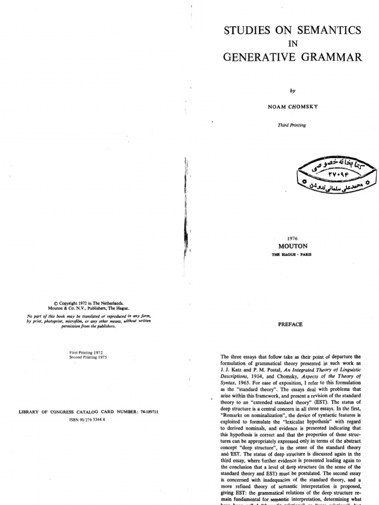 Semantics In Generative Grammar Pdf