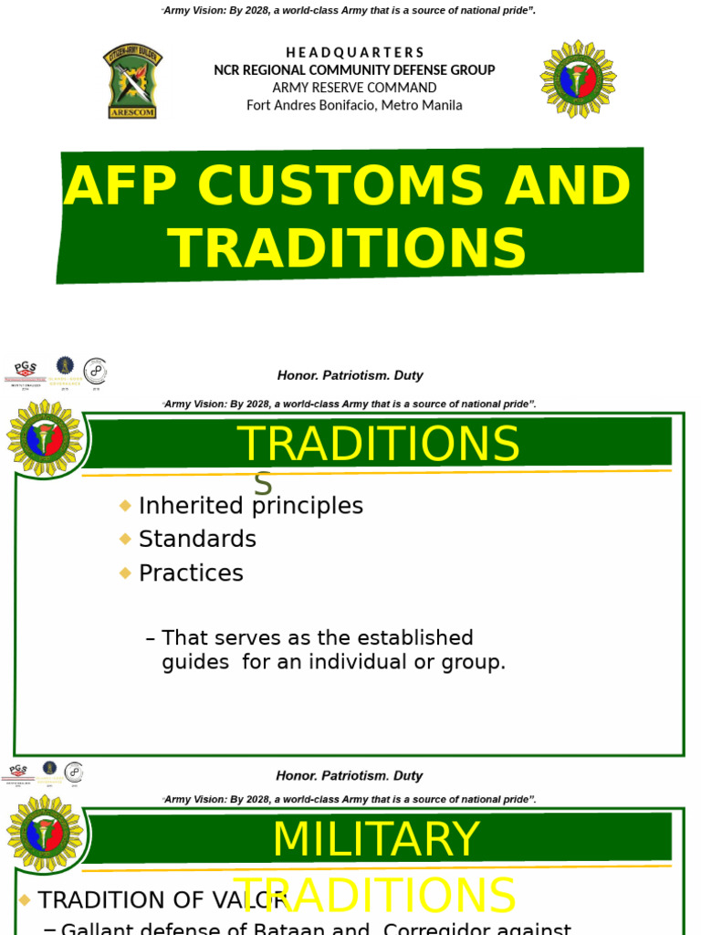 AFP Military Customs and Traditions | PDF