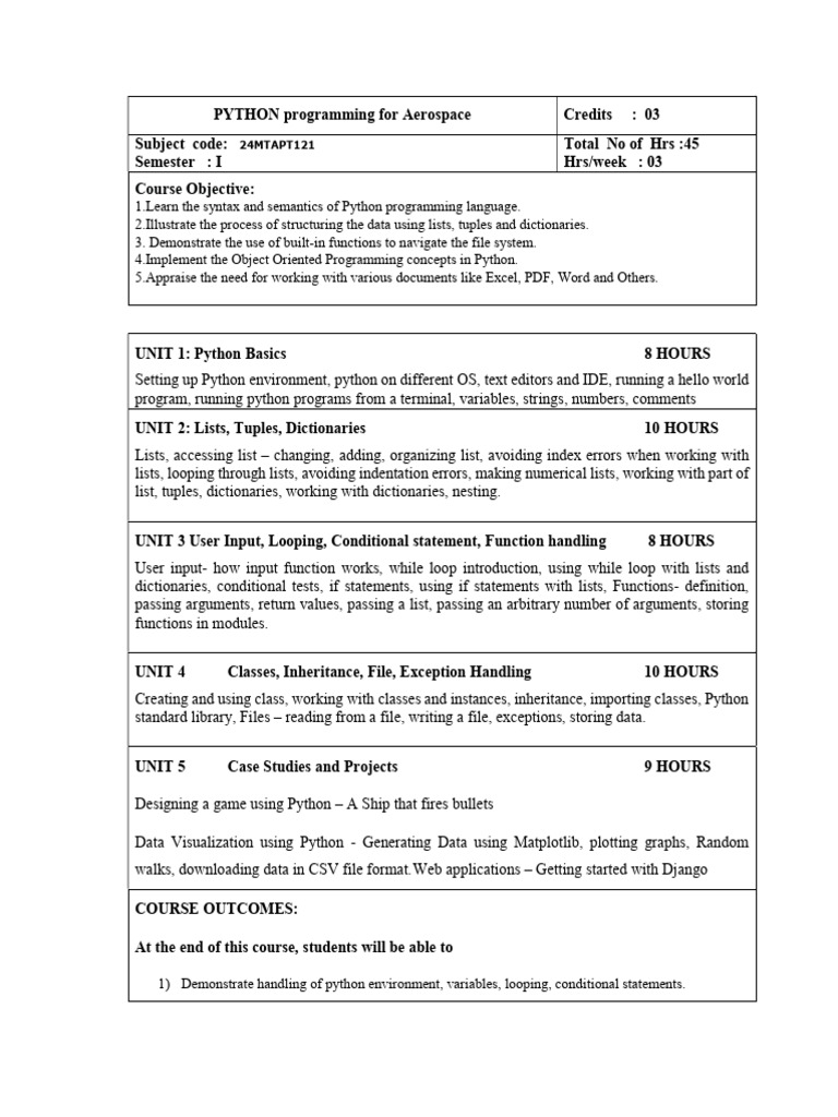 PYTHON Programming For Aerospace | PDF | Python (Programming Language ...